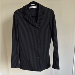 Zara Black Blazer with Notched Lapels